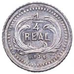 1884. Guatemala. 1/4 Real. Ag. 0,79 g. SC. ... 