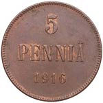 1916. Noruega. 5 Pennia. Ae. 6,42 g. SC. ... 