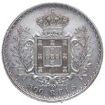 1891. Portugal. 500 REIS. KM 535. Ag. 12,39 ... 