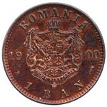 1900. Rumanía. 1 Ban. KM 26. Ae. 0,98 g. ... 