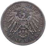 1901. Alemania. 5 marcos. Ag. Pátina en ... 