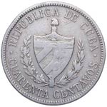 1915. Cuba. 40 centavos de peso. KM 14.3. ... 