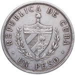 1933. Cuba. 1 peso. KM 15.2. Ag. 26,73 g. ... 