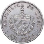 1932. Cuba. 1 peso. KM 15.2. Ag. 26,73 g. ... 