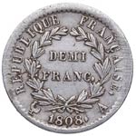 1808. Francia. París. 1/2 Franco de plata. ... 