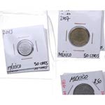 1988 a 2016. México. Lote de 12 monedas: 50 ... 