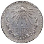 1934. México. 1 peso. Ag. SC. Est.20. 