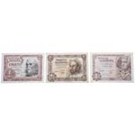 1948, 1951 y 1953. Billetes españoles. Dama ... 