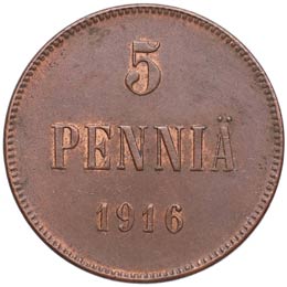 1916. Noruega. 5 Pennia. Ae. 6,42 g. SC. ... 