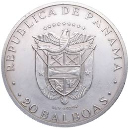 1973. Panamá. 20 Balboas. Ag. 131,00 g. SC. ... 