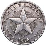 1915. Cuba. 1 peso. KM ... 