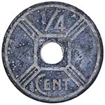 1942. Indochina Francesa. 1/4 centimes. KM ... 