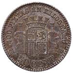 1869*69. I República. Madrid. 50 céntimos. ... 