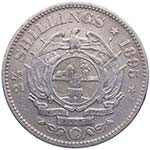 1895. Sudáfrica. 2 1/2 Shillings. KM 7. Ag. ... 