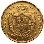 1864. Isabel II (1833-1868). 100 reales. Au. ... 