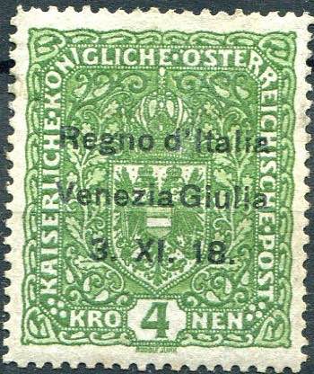 1918 Austria overprinted postage stamp, 4K dark ... - Filatelia  display picture 1