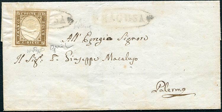 1861 Ragusa, ovale con fregi, (R1) ... 