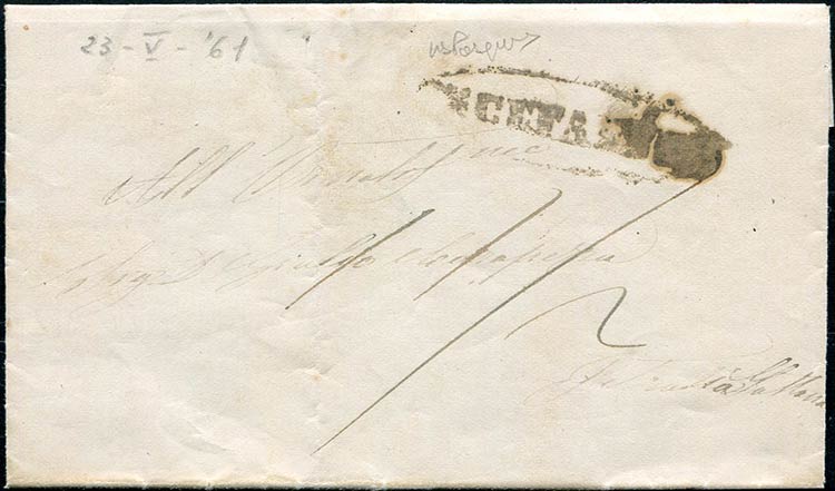 1861 Cefalù, ovale con fregi, su ... 