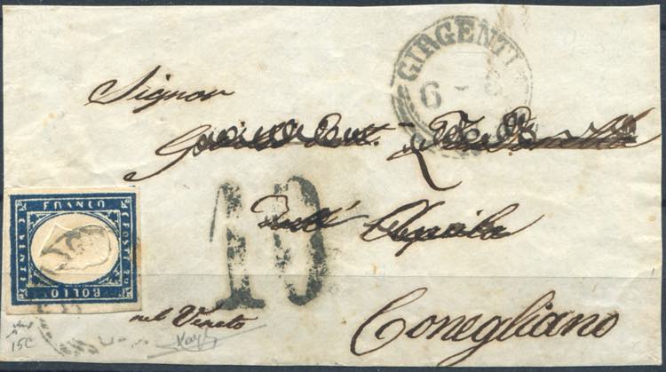 1861 Girgenti, circolare a palme ... 