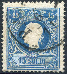 1859 - 15 s. azzurro, II tipo, n. ... 