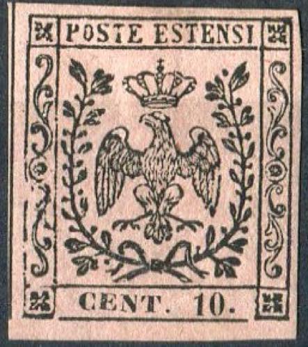 1854 - Aquila estense, c. 10 rosa ... 