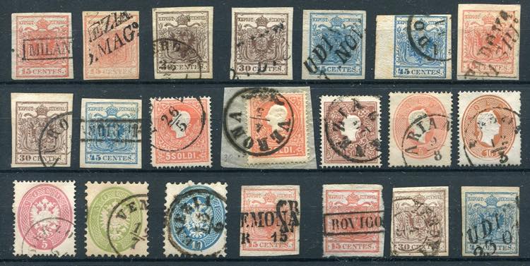 1850/64 - Lot of 21 used values, ... 