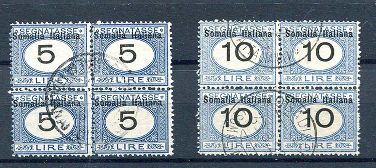 1926 Somalia Segnatasse £5 e 10 ... 
