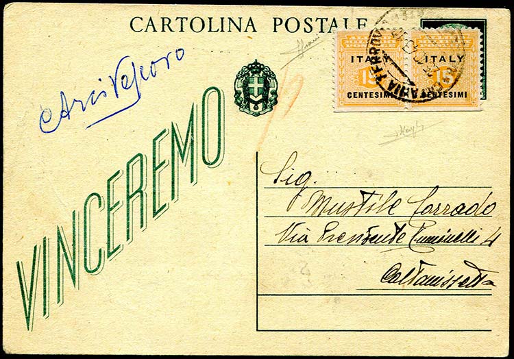 25/10/1943 Cartolina postale ... 