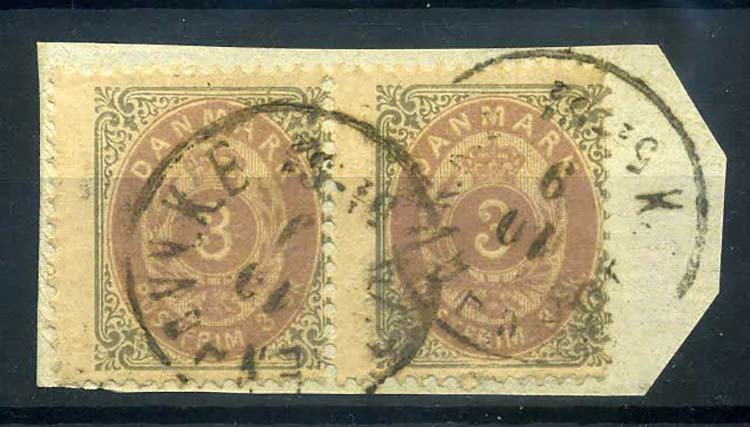 1870/71 Danimarca, cifra e stemma, ... 