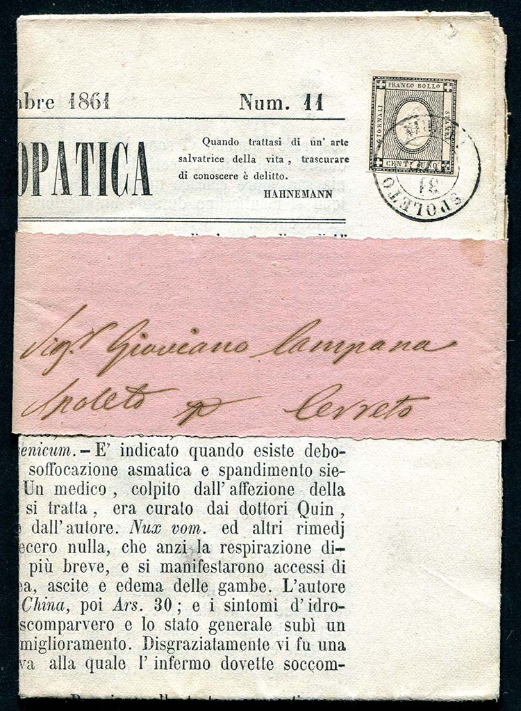 1861 Giornale Rivista Omeopatica ... 