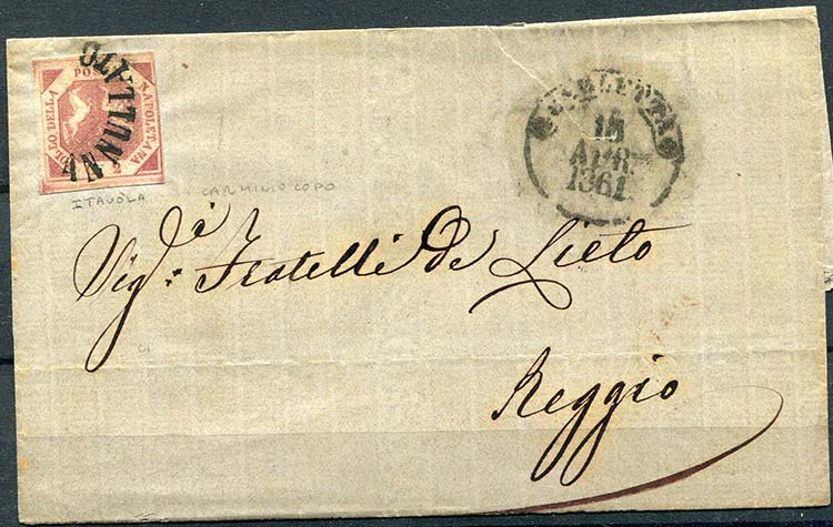 1861 Napoli, annullo a svolazzo ... 
