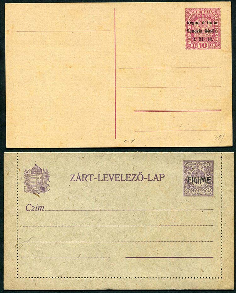 1918 Venezia Giulia cart. Postale, ... 