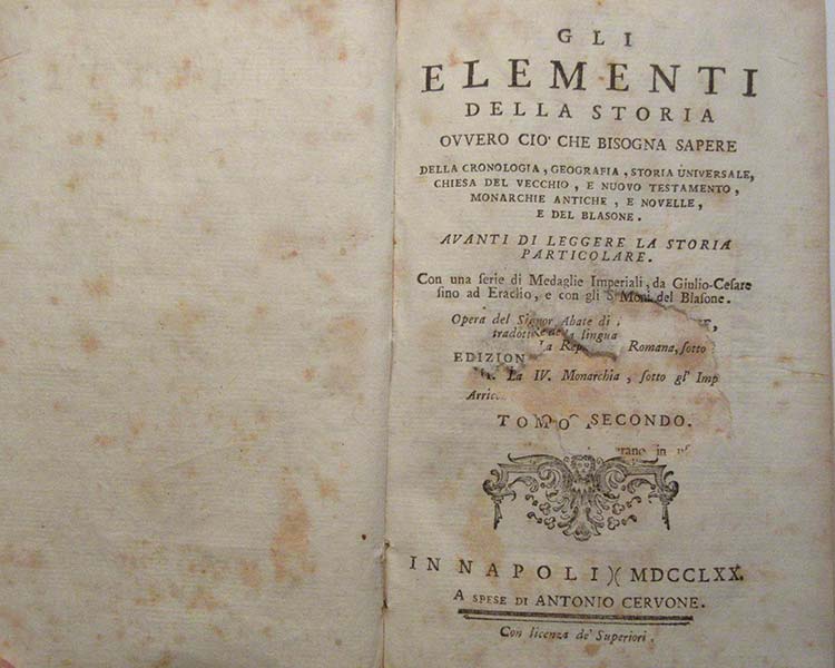 1770 - Gli elementi della storia - ... 