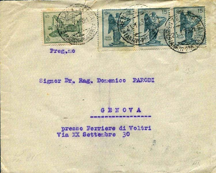 Italia - 1923 - Lettera per Genova ... 