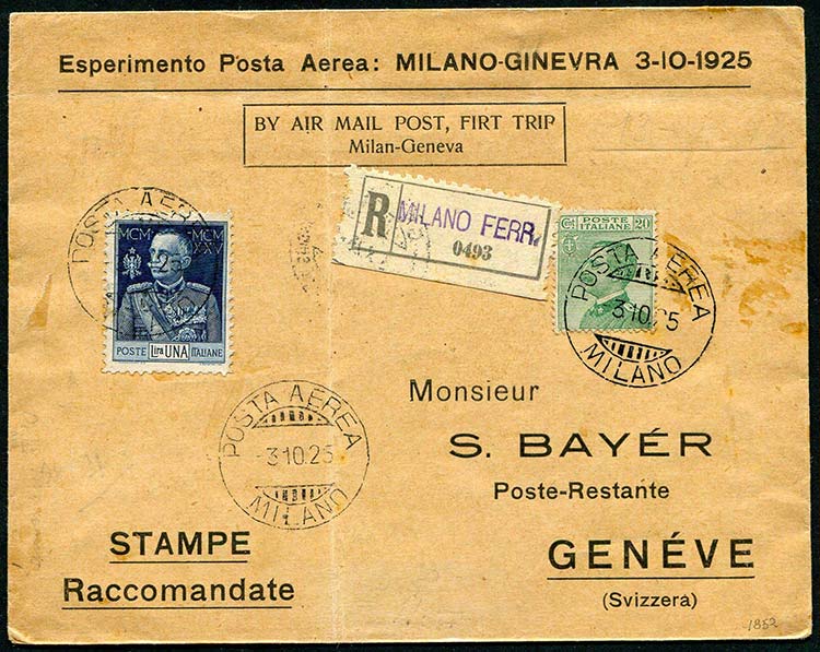Italia - 1925 - Volo Milano - ... 