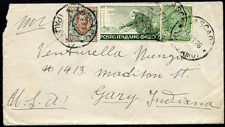 Italy - 1926 - Letter to Indiana ... 