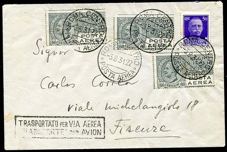 Italia - 1927 - Lettera via aerea ... 