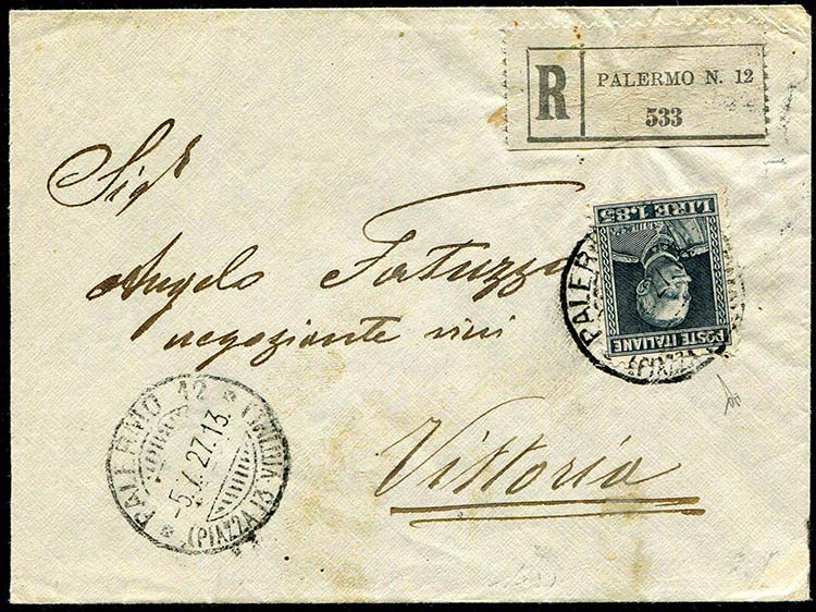 Italy - 1927 - Registered from ... 