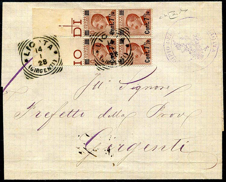 Italy - 1928 - Letter from Licata ... 