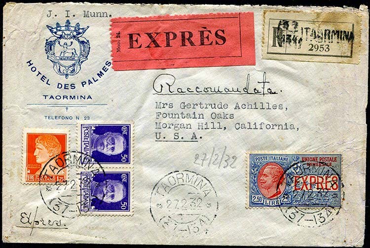 Italy - 1932 - Registered express ... 