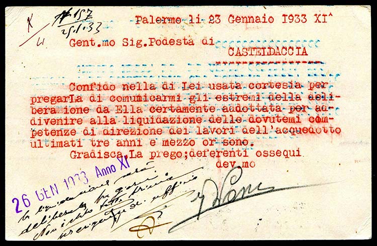 Italy - 1933 - Postcard from ... 