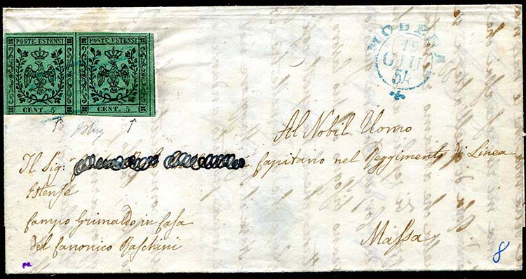 Modena -1854 - Lettera con testo ... 