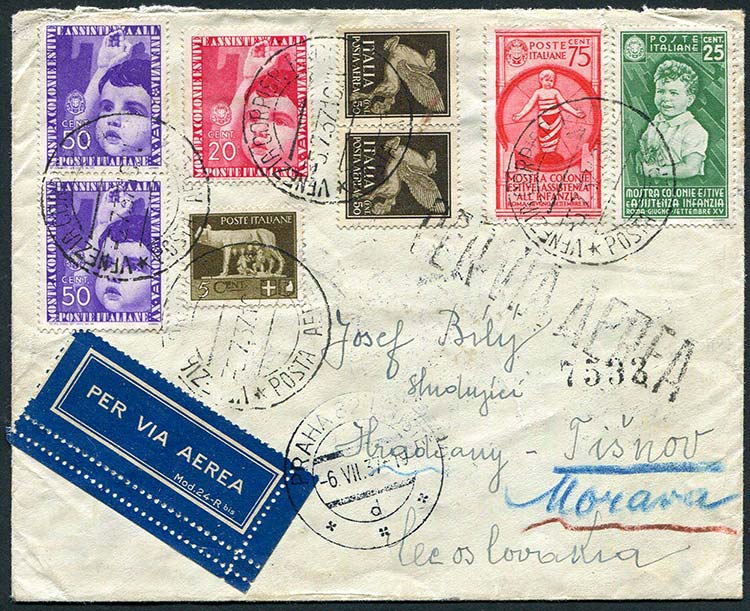 Italy - 1937 - Letter by air from ... 