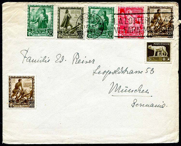 Italy - 1938 - Letter from Rome to ... 