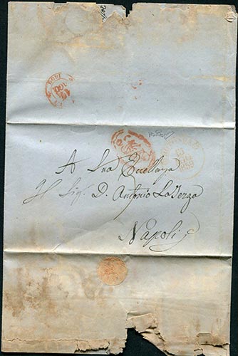 Napoli - 1859 - Lettera schiava ... 