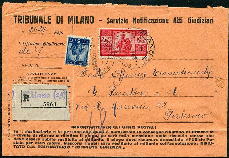 Italia - 1950 - Atto giudiziario ... 