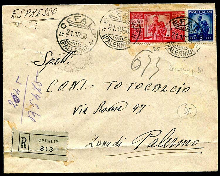 Italy - 1950 - Registered Express ... 