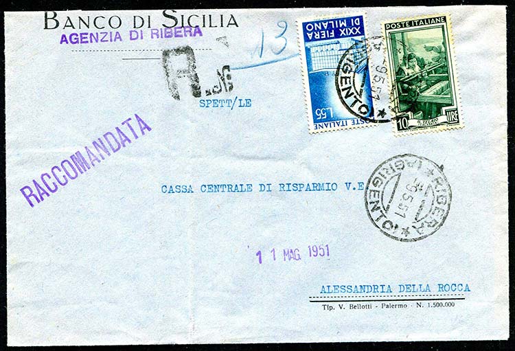 Italia - 1951 - Raccomandata da ... 