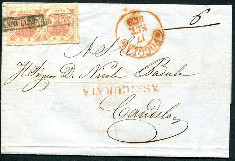 Naples - 1859 - Insured, letter ... 