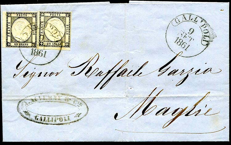 Napoli - 1861 -  Lettera con testo ... 